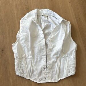White Sleeveless Blouse